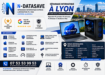 N-DATASAVE-Dépannage Informatique Express & Réparation PC/Mac (Matériel & Logiciel) image 2 Meilleures Réparation D'Ordinateurs à Lyon N-DATASAVE-Dépannage Informatique Express & Réparation PC/Mac (Matériel & Logiciel) image 2